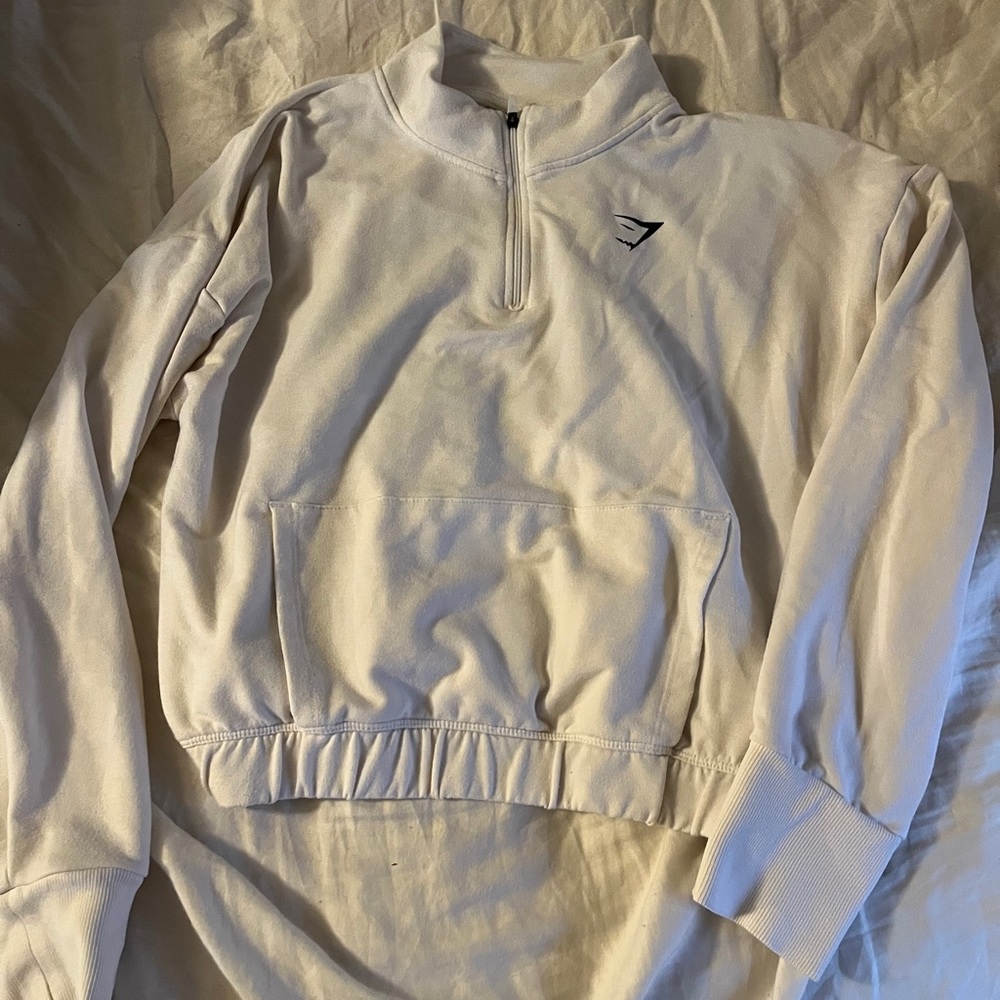 Gymshark White Crop Sweatshirt L